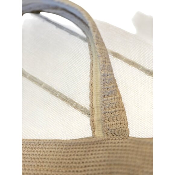 Handmade Crochet Granny Square Tote Bag With Multicolor Pattern & Beige Base - Picture 4 of 11